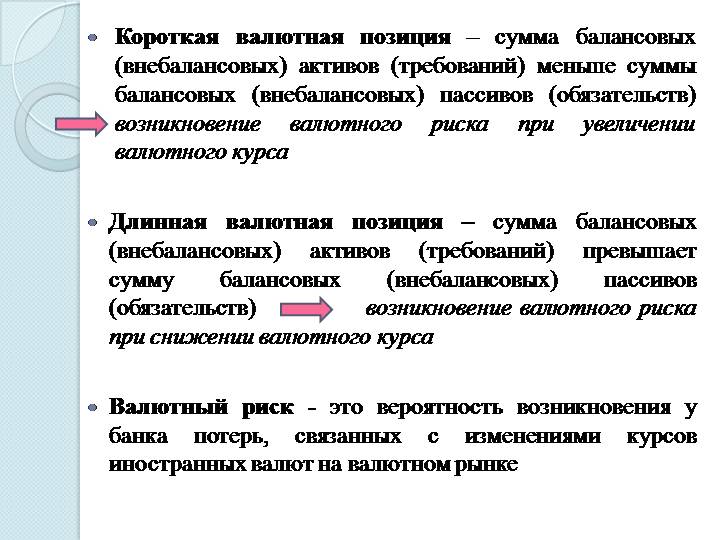 Реферат: Открытая валютная позиция