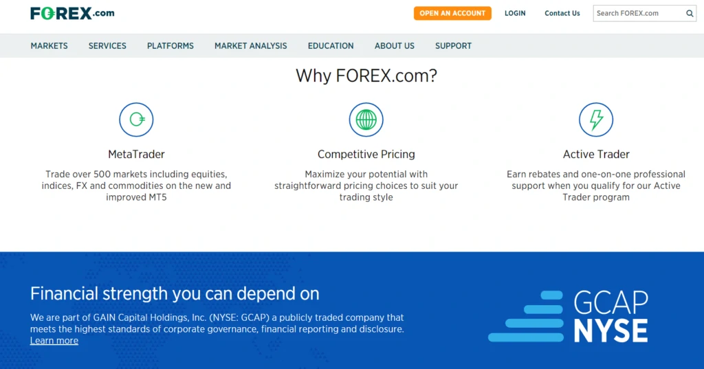 На официальном сайте FOREX.com указывается, что для открытия счета потребуется всего 5 минут