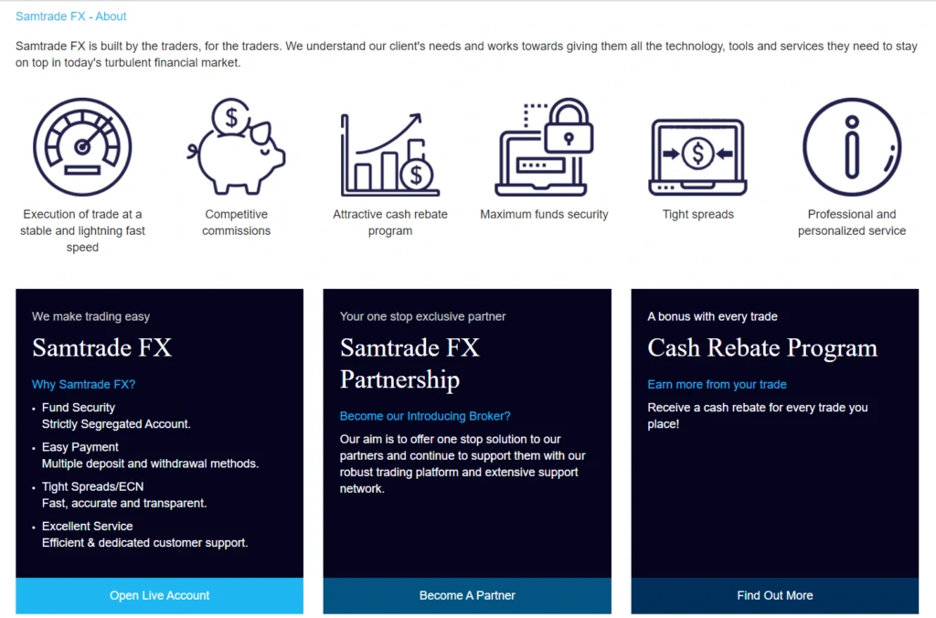 Какие услуги предоставляет SAMTRADE FX?