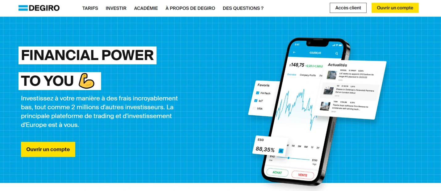 examen du projet d'investissement DEGIRO