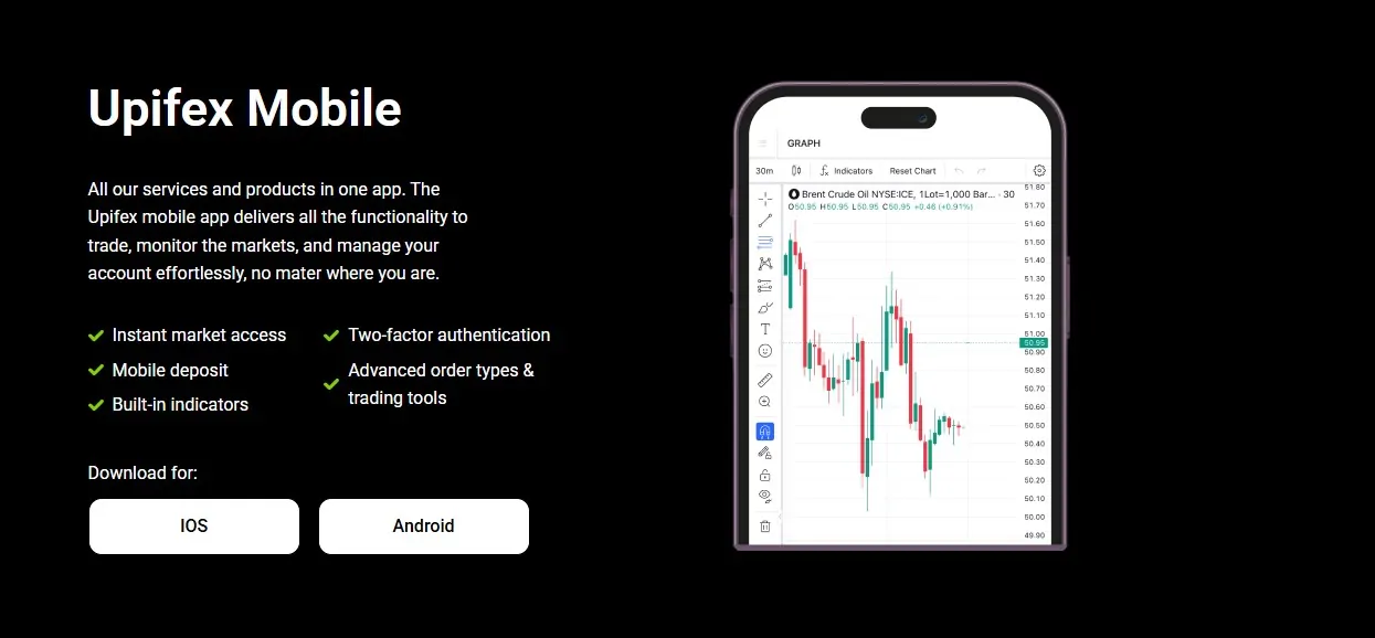 Mobile trading with UPIFEX